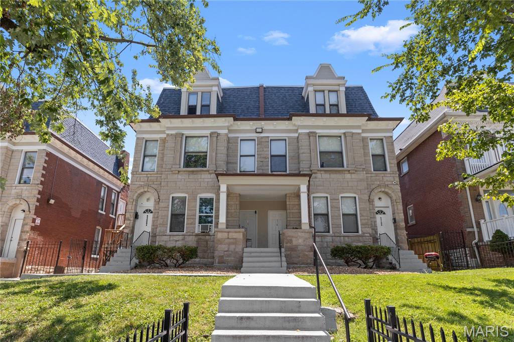 Let's play real life Monopoly! Here’s your chance to own a prime investment property in the highly sought-after West End neighborhood of St. Louis City. This package features two side-by-side, stone-front, all-brick apartment buildings offering a total of 18 units - 16 spacious 2BR, 1BA apartments and two 1BR, 1BA apartments. The buildings are well maintained and have undergone several renovations, including a newer roof, updated decks, plumbing, electric, some new windows, exterior painting, wooden privacy fencing, gated entry, and security lighting. Eight-megapixel cameras provide added peace of mind, and some HVAC systems have been replaced. 16 apartments have been fully renovated, leaving just two in need of updates. This is an outstanding long-term investment with immediate upside potential. Current rents are well below market, and comparable rents in the area should range between $1,000 and $1,300/month. With 4 current vacancies, the property is priced at a 7% cap rate and offers the strong potential for double-digit returns once stabilized. The location is nothing short of fantastic. Situated just minutes from Forest Park, Barnes-Jewish Hospital, Washington University, the Delmar Maker District, and the Central West End, this property benefits from consistently strong rental demand and unbeatable neighborhood appeal. A rare opportunity to acquire a turnkey, income-producing asset with room to grow—this property is ready to be the next cornerstone of your portfolio!