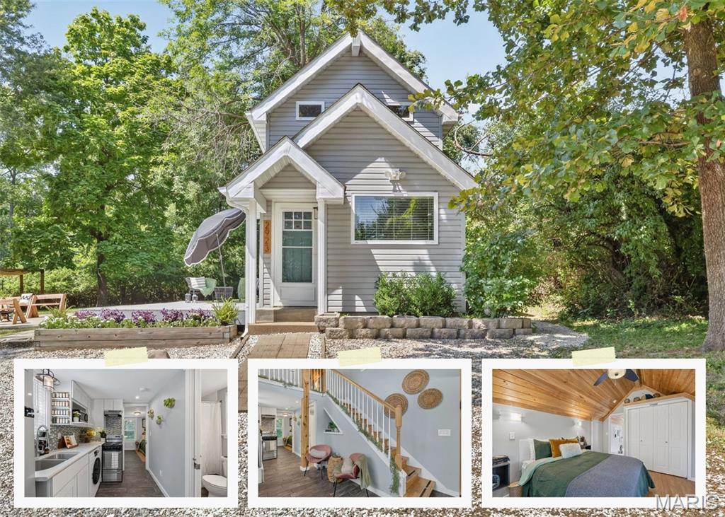 Tiny-home living meets nearly an acre of possibilities at 2923 Adie Rd. Built in 2016, this unique 2-bedroom, 1-bath home feels tucked away among mature trees while keeping everyday conveniences within easy reach.

Inside, the main level offers a comfortable living space, kitchen, full bath, bedroom, and flexible dining area. A roll-out storage pantry provides additional functionality without taking up valuable space, while an all-in-one washer/dryer and tankless water heater make efficient use of the home’s footprint. Heated floors in the main-level bedroom and bathroom add an extra layer of comfort during the colder months.

Upstairs, you’ll find a second bedroom plus a versatile loft space and built-in heater, providing additional space to make the home work for your needs.

Outside is where this property really sets itself apart. Nearly an acre provides plenty of room to enjoy the outdoors, entertain, or simply take in nature in a private setting, a rare find this close to the city.

Conveniently positioned between St. Charles and Downtown St. Louis, the location offers easy access to both sides of the metro while keeping everyday essentials close by. Starbucks, Chick-fil-A, Target, and McDonnell Park are just down the road, with convenient access to the airport and major roadways. Located in the Pattonville School District, the property sits in unincorporated St. Louis County near the Maryland Heights border.

Whether you’re drawn to the simplicity of tiny-home living, the freedom of having nearly an acre of your own, or the opportunity to enjoy a more private setting without giving up the conveniences of the city, 2923 Adie Rd. offers a combination of character, space, privacy, and location that’s difficult to find.