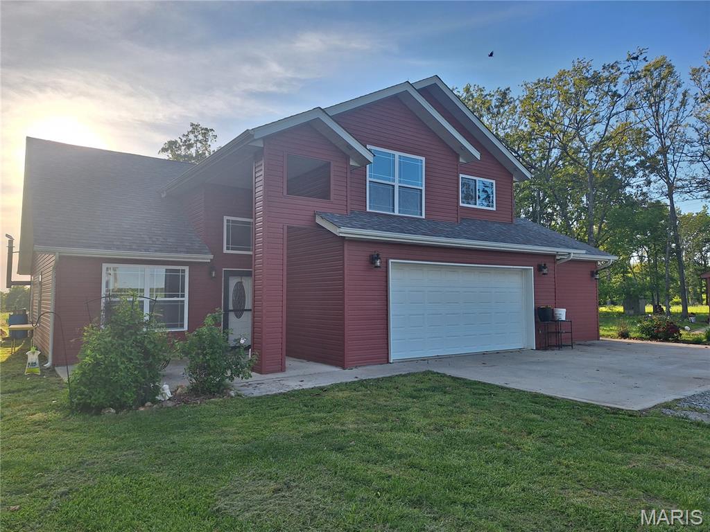 Nice 2 story home built in 2019, home features open floor plan on main level, to include great kitchen complete with granite countertops, stainless steel appliances, a butcher block top island and 2 windows for really nice natural lighting. The main floor also includes a full bathroom and a really great home office space. The main level includes a large guest room just off of the garage, with its own entry door it also includes mini- split heat\AC. the upstairs offers a super nice large master bedroom and a large master bath with stand-alone tub and separate shower. The property includes an awesome she shed complete with heat and a/c this space could have many great uses. All of this lays quite nicely on 3.58 acres m/l .