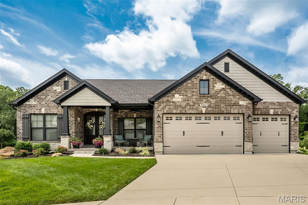 Absolutely STUNNING custom designed home was built by Renaissance Living and impeccably maintained home by it homeowners. This home is located in the highly sought out private Meadow Haven Neighborhood. This 3100+ sq ft, 4 BR / 4 BA home features tons of natural light and 9 & 12' ceilings with wood beams in the foyer and primary bedroom. The kitchen and gathering dining table are open floor plan concept which are perfect for entertaining family and friends. The kitchen features high-end stainless-steel appliances with terrific gas burner cooktop. The dining room is currently being used as an office and should you appreciate having a formal dining, the space is there and ready for your first dinner party. The home features a split bedroom floor plan including a private primary bedroom ensuite with large bathroom, walk in closets and shower. The second and third bedrooms are privately located off the great room and includes a full bath. The stone fireplace in the hearth room is sure to impress family and guests any day of the week but especially on a snow wintery day. Conveniently located adjacent to the hearth room is the screened in covered porch which overlooks the back yard, dry creek and wooded area. The staircase lead down to a terrific walk out finished lower level including a large family room and French doors to the back patio, private 4th bedroom and bath (perfect for kids and or out of town guests). Additionally, there is tons of unfinished storage space in the other half of the lower level. The oversized and fully insulated 3 car garage is 22 feet deep and is perfect to include a workshop, shelving and additional storage for lawn equipment, bikes, etc.  Located just a few miles south of I 255 and near lots of restaurants, shops, parks, etc. DON'T MISS THE LIST OF FEATURES AND ENHANCEMENTS ELECTRONICALLY ATTACHED!!! Too many to include in these comments :  )