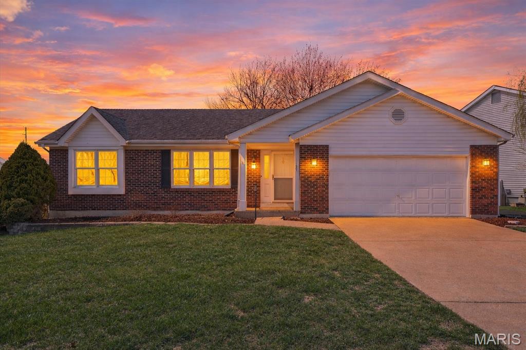 Welcome to 3027 Almond Tree Drive, a beautifully updated ranch-style home offering over 2,500 square feet of comfortable living space in the heart of St. Peters. This inviting three-bedroom, three-bath home features a bright open layout with stylish luxury vinyl flooring, a spacious living room that flows effortlessly into the dining area, and a well-appointed kitchen complete with custom cabinetry, granite countertops, stainless steel appliances, and a pantry for added storage. The main level also includes a private office, main-floor laundry, and a generous primary suite with an updated bath, while two additional bedrooms provide plenty of space for family or guests. The partially finished lower level expands the living area with a large recreation space, full bathroom, sleeping area, and walk-out access—perfect for entertaining, hosting guests, or creating a flexible hobby or fitness space. Outside, enjoy a level backyard and the convenience of an attached two-car garage. Ideally situated in a highly convenient location, this home is just minutes from I-364 for easy commuting and close to everyday essentials including Schnucks, CVS, and Club Fitness, along with nearby shopping, dining, and entertainment options throughout St. Peters, making it the perfect blend of comfort, space, and central convenience.