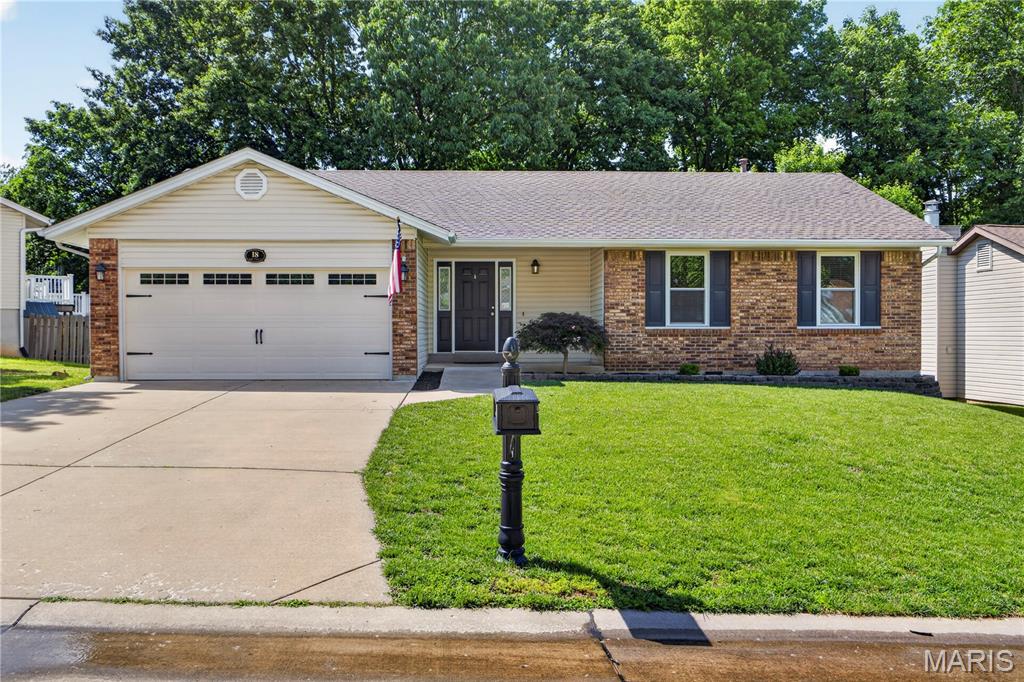 OPEN HOUSE CANCELLED. Under contract. Located on a quiet cul-de-sac in the highly sought-after Hickory Ridge subdivision, this adorable move-in-ready ranch is sure to impress! Step inside the spacious foyer with a double-door coat closet and discover the home's inviting open-concept floor plan. The heart of the home is the vaulted great room featuring a gas fireplace and seamless access to the eat-in kitchen, complete with high-end custom cabinetry, granite countertops, tile backsplash, and direct access to the backyard deck. The open layout creates an easy flow between the kitchen and living areas, making the space feel both comfortable and connected.

The primary suite offers a walk-in closet and an updated ensuite bath. Two comfortable guest bedrooms share an updated hall bathroom, providing plenty of space for family, visitors or a home office. The walk-out lower level offers endless possibilities for future finishing and customization.

Outside, you'll enjoy the backyard deck, lower-level patio, and large fenced yard—creating a wonderful extension of the home's living space. This is a must-see home!