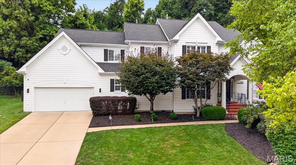 Beautifully updated and impeccably maintained, this exceptional 1.5 story home offers sophisticated, move-in ready living in a desirable Chesterfield setting. Thoughtful updates, inviting gathering spaces and a wonderful indoor-outdoor connection make this a home designed for both comfortable everyday living and effortless entertaining. The main-floor primary suite is a private retreat featuring a beautifully updated bath and generous walk-in closet. Soaring ceilings and a wood-burning fireplace create a dramatic focal point in the spacious Great room while an elegant dining room provides the perfect setting for memorable dinners and special occasions. At the heart of the home is the expansive kitchen, completed by a breakfast room and welcoming hearth room. French doors open to a beautiful paver patio with pergola overlooking the private backyard - an inviting outdoor retreat for dining, entertaining or simply relaxing. A convenient mudroom connects the kitchen area to the attached two car garage, and a stylish powder room completes the main level. Upstairs are three generously sized bedrooms and a beautifully updated full bath, offering comfortable and private accommodations for family and guests. The fully finished lower level expands the home's living space even further with a spacious recreation room, exercise room, private office, versatile bonus space and a newly updated full bath - ideal for entertaining, working from home or accommodating overnight guests. With updates throughout, beautifully finished living spaces on three levels and an exceptional outdoor setting, this Chesterfield home offers the rare opportunity to simply move in and enjoy. Stylish, spacious and wonderfully inviting - this one is truly special!