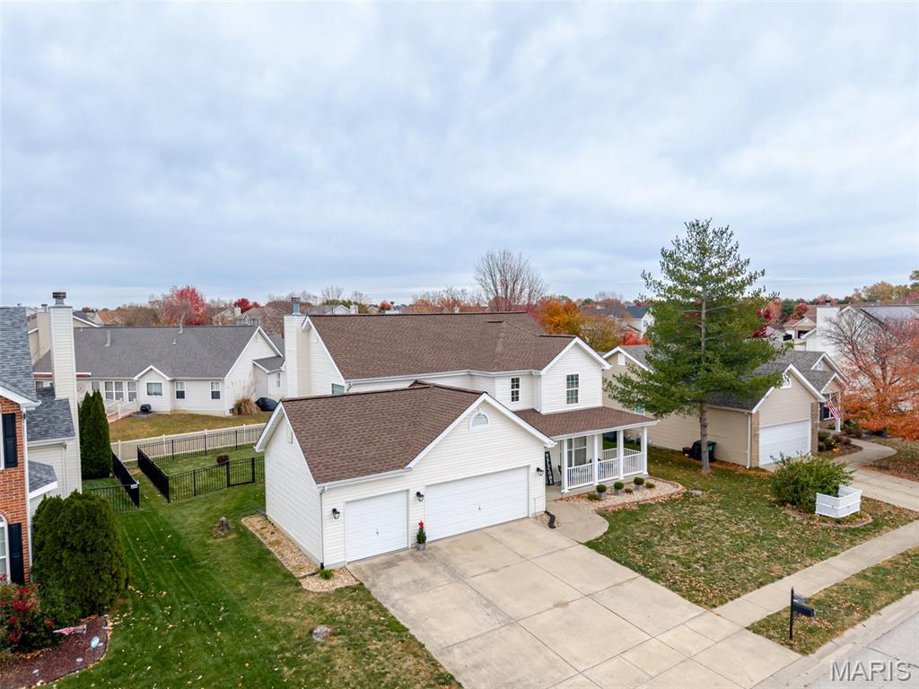 Check out this well-maintained two-story home for under $350,000 located in the highly sought-after Fountain Place, within the desirable O'Fallon High School district. The main level features hardwood flooring and includes a versatile flex room, a cozy living room with a warm gas fireplace, spacious kitchen with a breakfast nook, a convenient powder room, laundry room, and a finished, insulated three-car garage. Upstairs, you'll discover three bedrooms, with the potential for a fourth as the primary bedroom suite is currently open to the adjoining bedroom, currently utilized as an office. The primary bedroom boasts a large walk-in closet and a sizable bathroom complete with double sinks, shower and bathtub. There are two additional bedrooms and a guest bath. The partially finished basement is equipped with a professional vapor barrier installation, stunning LVP flooring and is roughed in for a future bathroom. Outside, enjoy the patio and fenced-in backyard, perfect for relaxation and entertaining. HVAC system with air purifier and A/C replaced in 2024. This home provides the perfect backdrop for creating cherished memories! Situated near Scott AFB, downtown STL, dining, hospitals, shopping, and highways. Passed Fairview Heights City Inspection. Don’t wait—contact your favorite agent today!