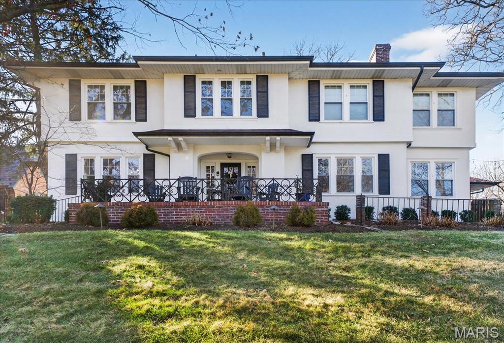 Welcome to this gracious Sherwood Forest residence — a 2-story luxury home with nearly 5,000 sq ft of exquisite design and an immediate sense of welcome. Step through the stunning entry foyer into generous living and dining rooms that flow naturally to a gourmet kitchen: marble counters, center island, Thermador appliances and a walk-in pantry. The expansive family room centers on a new smart fireplace and opens toward casual spaces — a mudroom, large laundry with new gas/electric hookups, and a new refrigerator (2025). Upstairs the large primary suite offers his-and-her walk-in closets and a beautifully renovated (2016) ensuite with double vanity, soaking tub and shower. The walkout lower level expands entertaining with a wet bar, full bath, wine cellar and extra room that steps to a flagstone patio with integrated sound, TV at the firepit, gas firepit, and two raised garden beds. Meticulous updates include newer roof (2024), newer furnace (2024), attic insulation (2024), fresh interior paint and wallpaper (2024), partial new hardwood (downstairs & primary), tuck pointed porch/chimney and installed invisible fence (2025). With 4 beds, 4 baths, abundant storage and family-friendly, walkable access to downtown Webster and Mary Queen of Peace, this home is a polished fusion of luxury updates, creating an elevated living experience.