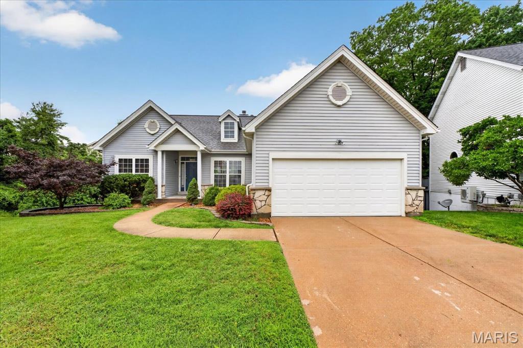 Welcome to 853 Wellesley Place, a stunning atrium ranch nestled in the heart of Chesterfield with  highly sought-after Parkway Central schools. The updated kitchen is sure to impress with beautiful quartz countertops, stainless steel appliances, ample cabinetry, and an open layout perfect for everyday living and entertaining. The spacious atrium design fills the home with natural light and showcases beautiful views of the wooded backdrop. Step outside onto the expansive deck overlooking a private, tree-lined setting, creating the perfect space for morning coffee, outdoor dining, or simply enjoying nature. The open floor plan offers comfortable living spaces, generous room sizes, and seamless indoor-outdoor living. The finished lower level adds exceptional living space with two spacious recreation areas, a full bathroom, and a private sauna—creating the ideal retreat for entertaining, fitness, and relaxation. With abundant living space on both levels, this home offers flexibility to fit a variety of lifestyles. Conveniently located near shopping, dining, parks, and major highways, this exceptional home combines privacy, updates, and an unbeatable Chesterfield location.