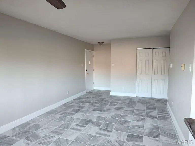 Welcome! This ground-level two bedroom condo is a true gem, recently updated with highly desirable features. The kitchen is a chef's dream, featuring stainless steel appliances. Totally renovated bathroom. Enjoy new flooring throughout and fresh paint that enhances the spacious feel of each room. Stay comfortable year-round with new A/C units, windows, and heaters, while benefiting from two separate walkouts to your own covered patio. Generously sized rooms and large closets provide ample storage, and the master bedroom offers its own private walkout to the patio for added tranquility. Laundry facilities are conveniently just steps away. Ideally located minutes from shopping, dining, and major highways including 270, I-170, and I-70, this condo combines convenience with luxury living.  Seller willing to sell as a package with 5 other properties. Don’t miss out!