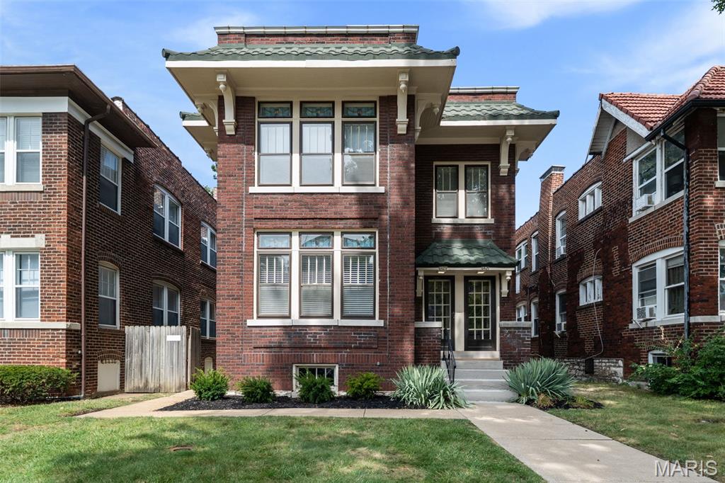 Historic charm. Modern ease. Exceptional location. This beautifully converted multi-family-to-single-family home is a rare find, thoughtfully updated while preserving the architectural details that make homes of this era so special. Original millwork, stained glass, transom windows, exposed brick, and beautiful oak flooring add character at every turn.
Sun-filled, spacious rooms offer an easy flow for everyday living and entertaining. The open-concept kitchen and family room create the heart of the home, while a main-level bedroom/office provides wonderful flexibility. Upstairs, escape to the expansive primary suite featuring a fireplace, cozy sitting area, oversized windows, with gorgeous transom stained-glass detail. Two additional spacious bedrooms, bonus room, two full baths, and a large laundry room with mini kitchenette complete the upper level. The lower level office is perfect for this home’s zoned live/work, a special Clayton district that allows a business and living unit in the building.
Enjoy outdoor living from the deck overlooking the shady, freshly landscaped yard. Three-car garage plus storage adds valuable convenience. Thoughtful improvements include rewired electrical, updated copper plumbing, newer systems, some newer appliances, and a newer roof.
All this in a wonderfully walkable neighborhood near Forest Park, universities, and renowned hospitals. Stroll to a movie at the Hi-Pointe, or head to DeMun for locally owned restaurants, shops, and neighborhood favorites like Kaldi’s and Sasha’s, to name a few. A character-filled gem with the space, updates, and location you've been waiting for. come see why this one is truly special. Garage has separate 20 amp service, heated and ac for a comfortable workshop year round.