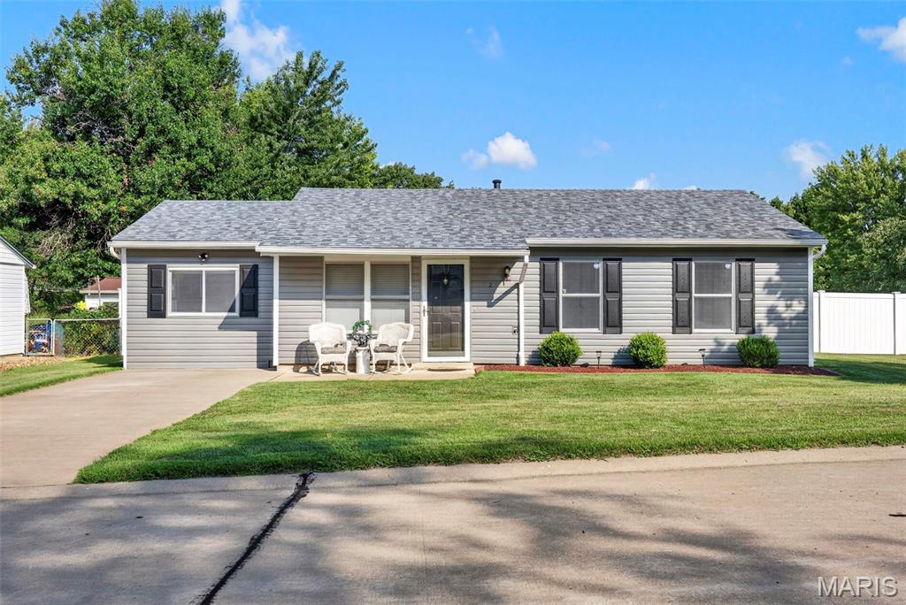 Welcome to 2 Lone Elk Ln! This charming 3 bed, 1 bath home offers just under 1,300 sq ft of comfortable living space with several major updates already completed for added peace of mind. Inside, you'll find a functional layout featuring a bonus room that could serve as a home office or playroom, convenient main floor laundry, and newer kitchen appliances, including the dishwasher, stove, and refrigerator, installed in 2023. Major improvements include a new roof, siding, and shutters completed in April 2026, a vinyl privacy fence installed in 2023, and an AC, furnace, and updated electrical panel installed in 2018. Situated on a corner lot, the outdoor space features a covered back porch perfect for relaxing or entertaining, along with a shed for additional storage. With easy access to Hwy 70, Hwy 364, and Hwy K, this home offers a convenient location for commuting, shopping, dining, and more. With updates both inside and out, 2 Lone Elk Ln is ready for its next owner to move in!