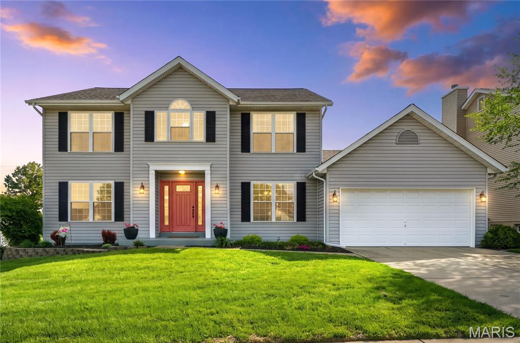 You have found a gem! A hidden gem! Come in and call this home, as this family has done for the last 27 years! They have cared for, meticulously maintained, and continuously invested time and money in keeping this home ready for a new family! The famous Whittaker Washington model home with 4 generous sized bedrooms, a primary suite that offers luxury bath and walk-in closet. The main level provides plenty of space with an open flowing floor plan, center island, pantry, and main level laundry room. An oversize garage offers extra space for storage. The finished LL adds additional living space and a place to relax and enjoy time with family and friends. A new deck installed in 2016, water heater in 2024, new roof in 2024, all appliances in the last 3 years, all exterior windows (2021), front door (2017), back door (2025), and basement windows in 2025. The hvac replaced in 2017. But wait… there is more to this home. Walkout on the back deck and feel like you are backing to a park with a tree line and some quiet rear neighbors that include a credit union and church recreation ground that includes a picnic area. Lastly, we know real estate is all about location, location, location, and this home provides that. Easy access to I70 and I364, just a quick drive to the Streets of St Charles, Main St in St Charles, The Katy Trail and more!