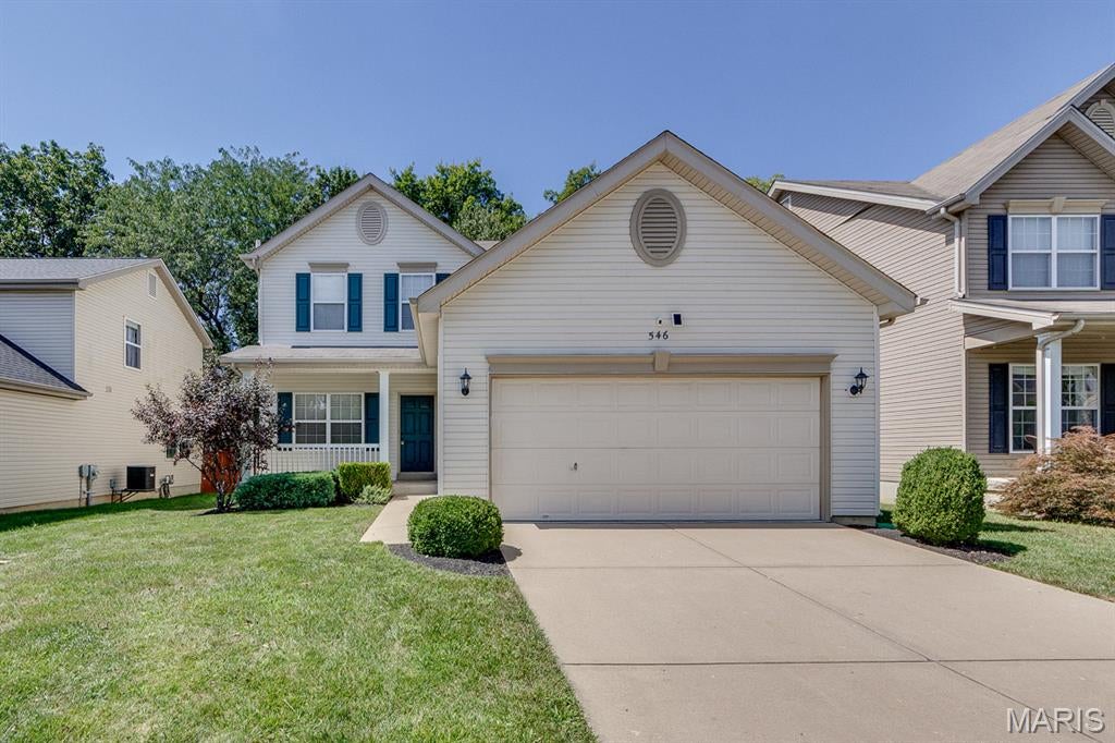 Welcome to this move in ready 3bedroom, 2.5 bath two story located in one O'Fallon's most sought-after neighborhoods Pass the covered front porch, step inside to a light filled main level where an open, flowing layout create a warm and inviting atmosphere. The impressive great room has newer carpeting, crown molding and 2- inch blinds. The well -planned kitchen showcasing 42- inch wood cabinetry, a gas stove, built in microwave, refrigerator, a 4ft breakfast bar, desk, two pantries and open views to the breakfast room. Step outside to the spacious 18x16 patio that overlooks a private fenced yard with wooded views. This is an ideal area for family play or relaxing. Up the newly carpeted staircase to the second-floor landing featuring new luxury vinyl plank. The vaulted primary bedroom includes an 8 ft walk-in closet and an en suite bath with a double bowl vanity, soaking tub, a separate shower and new luxury vinyl flooring. Steps away is a full-size washer and dryer tucked away in bi fold closet. Two additional bedrooms and a large hall bathroom with new luxury vinyl flooring complete the upper level. Thoughtful updates include 9 ft ceilings, two-inch blinds, new comfort level toilets in all 3 bathrooms, ceiling fans, an in-ground irrigation system and a security system. You will enjoy the outstanding neighborhood amenities including a community pool, clubhouse, basketball court, and a dog park. Located minutes from highways 40/64 and 364, shopping and restaurants. Highly rated Wentzville school district.
Landlord prefers credit score of 700 or above with an income of three times the rent. One small or medium pet is allowed with $250 nonrefundable pet fee.