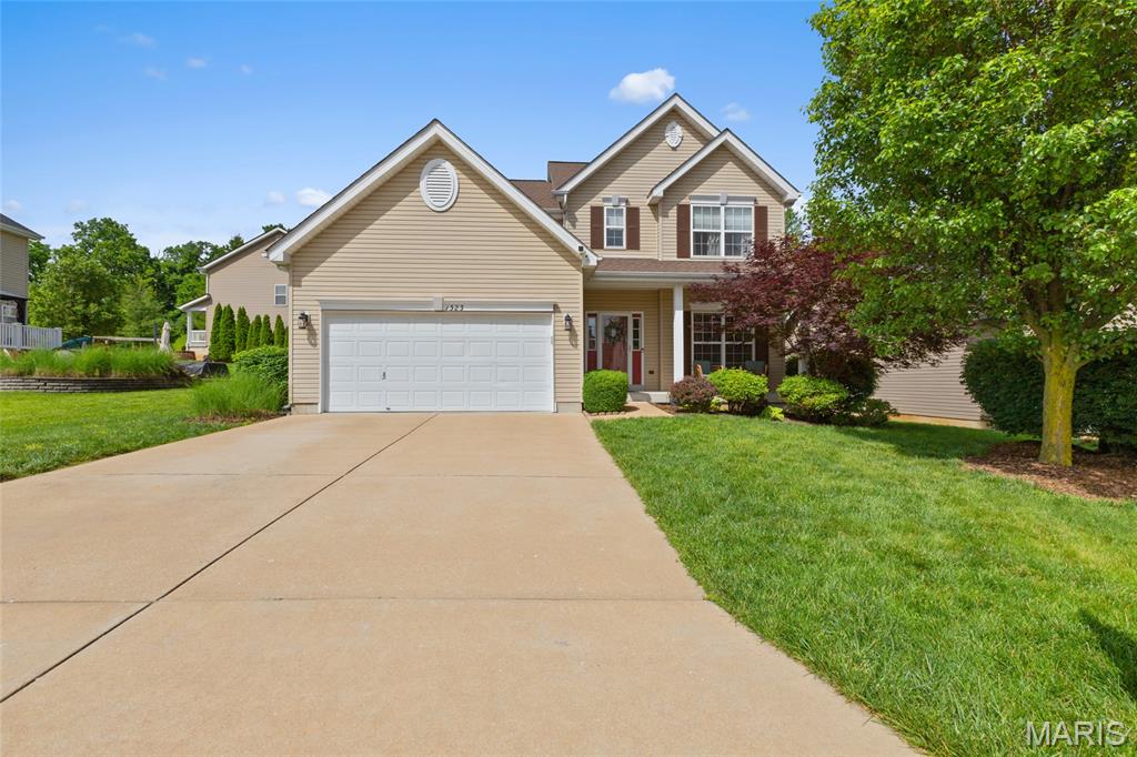 This one owner home in unincorporated Arnold is ready for new owners! Stepping off the coziest covered front porch in to the main level you'll find a perfectly sized office/guest room with pocket doors, a formal dining room, open concept living room which leads in to the eat-in kitchen, a half bath and main level laundry. With granite counters, upgraded cabinets, stainless appliances and patio access, this kitchen is an entertainer's dream.  Sliding doors open up to a large patio w/gazebo and a flat, landscaped back yard that backs up to beautiful common ground. The upper level has three bedrooms all with walk-in closets, a spacious primary suite with tons of closet space, beautiful custom shower and an additional full bathroom in the hall. The 9ft basement houses the dual-zone HVAC system and plenty of storage along with an egress window for a potential fifth bedroom - the space is ready for your finishing touches. Minutes from shopping and I55, Fox C-6 school district (Lonedell Elementary, Seckman Middle and High school) - this two-story stunner can't wait to see you!