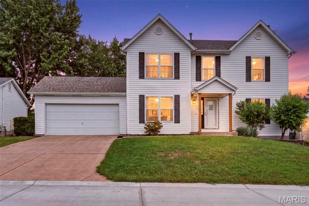 **Clean, cozy & convenient!** Welcome to 308 Harper Ct., tucked away on a quiet cul-de-sac with quick access to Hwy 94, 364, 141 & 270. Freshly painted and featuring a new roof, this well-cared-for home is truly move-in ready. The open floor plan offers a comfortable flow with a welcoming fireplace, 4 bedrooms—including a spacious primary suite—and 4 baths. The finished lower level is made for entertaining, complete with a bar and pool table that stay with the home! Step outside to a great patio overlooking the large, level, fully fenced backyard—perfect for relaxing, play or gatherings. Great location, great space and plenty to love—don't miss this one!