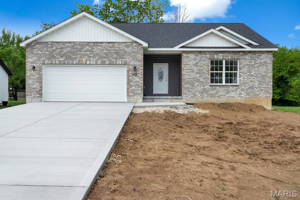 BRAND NEW-MOVE IN READY! Step into this brand-new 3-bedroom, 2.5-bath home featuring a thoughtfully designed split-bedroom floor plan. The open-concept layout offers 9-foot ceilings and tons of space & natural lighting.  The kitchen is designed to impress with granite countertops, a large center island, and bright white cabinetry providing abundant storage and workspace and all Whirlpool appliances. Two secondary bedrooms are connected by a convenient Jack & Jill bath, offering both functionality and privacy.  Primary bedroom offers tons of space and a full bath with large shower w/ seat & glass door enclosure - nice large walk-in closet measures 8x5. The full basement includes an egress window, bathroom rough-in, and sump system, providing excellent potential for future finished living space. Builder offers a one-year warranty on craftsmanship.  Yard will have full seed and straw when weather permits.