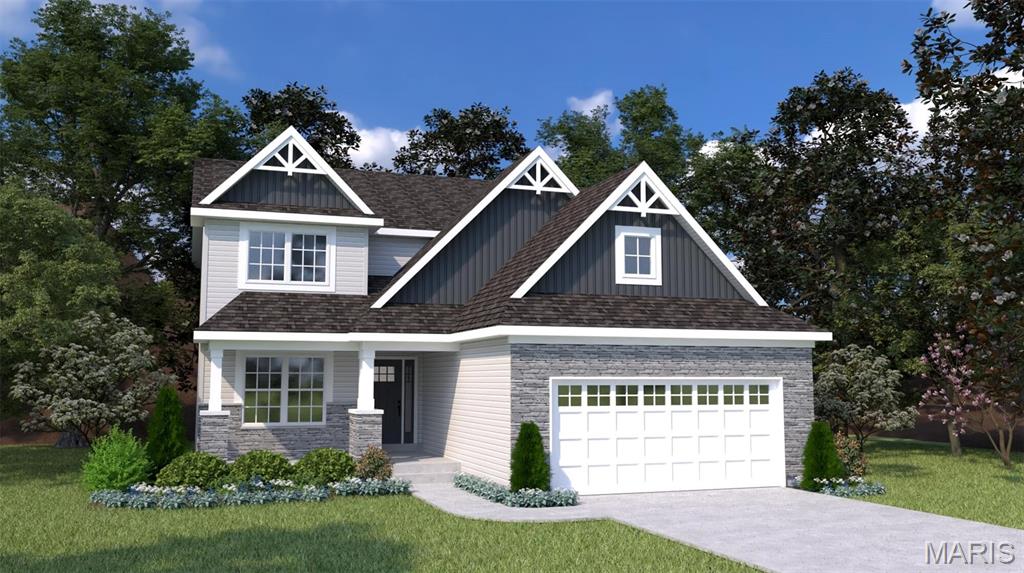 The Hickory by Houston Homes, LLC. 2,394 sq. ft. 2-story w 3 BD, 2.5 BA, 2-car garage w. 3rd tandem bay. Overall 36'-10" depth at one of two bays. Main floor foyer, coat closet, flex room, kitchen w. walk-in pantry, breakfast cafe;, great room, powder room. Upper level owner's suite w. walk-in closet, private bath w. 5' deluxe tub/shower combo w. seat, elongated toilet, linen closet, adult height vanity w. cultured marble top. 2nd floor laundry, loft. Bedrooms 2 & 3 w. walk-in closets & shared hall bath. Stainless steel kitchen appliances, wood kitchen cabinetry w. soft close cabinet doors & drawers, granite countertops, garbage disposal. R-38 ceiling & R-13 wall insulation, Pella windows & patio doors. 8' reinforced foundation walls, 10-year anti-leak foundation warranty, sump pit & pump, lighting at garage, foyer & front porch, smoke detectors, architectural shingles, PestSheild, low maintenance vinyl siding, full sod yard & professional landscape package. This home is full of upgrades, elegance kitchen, laminate/wood flooring, tray ceiling, crown molding & finished lower level.