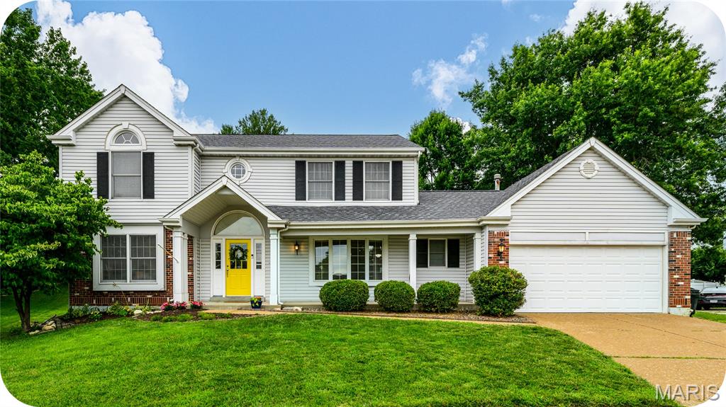 Amazing 4-bedroom, 2.5-bath home nestled on a quiet cul-de-sac and ready for its new owners! Freshly painted throughout and featuring new carpet in the partially finished basement, this home offers comfort, style, and plenty of space.

The chef's kitchen is the heart of the home, featuring top-of-the-line appliances, including a built-in microwave, dishwasher, stove, and refrigerator. A convenient center island provides additional workspace and seating, while the open-concept design offers clear sightlines to the breakfast area and vaulted great room. The stunning floor-to-ceiling gas fireplace creates a warm focal point for gatherings and everyday living.

Sliding glass doors lead to a charming three-season room—the perfect place to enjoy your morning coffee while reading your favorite novel or simply relaxing and taking in the view.

The impressive two-story entry foyer welcomes you into the home and is flanked by a formal living room and dining room. These versatile spaces can also be used as one or two home offices to fit your lifestyle. For added convenience, the main level also includes a laundry room.

Upstairs, the spacious primary suite offers a private retreat complete with a luxurious bathroom featuring a double-sink vanity, garden tub, separate shower, and a large walk-in closet. Three additional bedrooms and a second full bathroom provide plenty of space for family and guests.

The lower level continues to impress with a partially finished area perfect for entertaining, a recreation room, home gym, or playroom, along with ample unfinished storage space. The pool table, which also can be transitioned into a ping-pong table, is staying with the home.

You'll also love the convenient location with easy access to Highways 70, 94 and 364, making commuting, shopping, dining, and everyday errands a breeze.

Don't miss your opportunity to make this beautiful home your own!