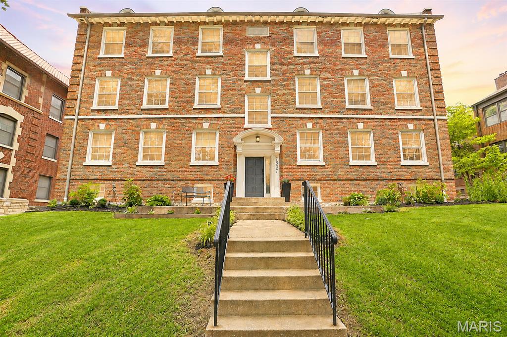 Welcome to this beautifully renovated 3-bedroom, 2-bath condo in the heart of Clayton, where timeless charm blends seamlessly with today's modern finishes. From the moment you step inside, you'll appreciate the bright, airy feel created by abundant natural light, oversized windows, gleaming hardwood floors, elegant crown molding, and a thoughtfully designed floor plan that offers both comfort and functionality. The spacious living room provides the perfect setting for relaxing or entertaining and flows effortlessly into the generous formal dining room, making hosting family and friends a breeze. Just off the entry, a versatile bonus room offers the ideal space for a home office, reading nook, playroom, or additional sitting area.

The fully renovated kitchen is truly the heart of the home, showcasing custom white cabinetry, quartz countertops, stainless steel appliances, a timeless subway tile backsplash, stylish gold hardware and fixtures, a center island with butcher block countertop, abundant cabinet storage, and plenty of prep space for everyday cooking or entertaining. A charming banquette seating area offers the perfect spot to enjoy your morning coffee, casual meals, or gather while entertaining. A dedicated laundry room with built-in shelving provides additional storage and everyday convenience rarely found in condo living.

The thoughtfully designed bedroom layout offers both comfort and functionality. The spacious first bedroom features direct access to a beautifully renovated Jack-and-Jill bathroom, complete with contemporary finishes, a modern vanity, and a beautifully tiled tub/shower combination. The adjoining second bedroom also enjoys private access to this shared bath, creating a convenient and versatile layout. Down the hall, you'll find the third generously sized bedroom along with a second fully renovated full bath featuring designer finishes, modern fixtures, and another beautifully tiled tub/shower combination.

The amenities continue beyond the unit itself with exceptional basement conveniences, including a private storage area, an additional dedicated washer and dryer, and two tandem garage parking spaces, providing valuable extra storage and the convenience of secure off-street parking.

Every inch of this home has been thoughtfully updated while preserving its classic character, creating a move-in ready residence that feels both sophisticated and inviting.

You'll enjoy being just minutes from restaurants, boutique shopping, coffee shops, Shaw Park, Washington University, Forest Park, downtown Clayton, and convenient access to major highways. Whether you're looking for a beautifully updated place to call home or the convenience of living close to everything, this exceptional condo truly offers the best of luxury, location, and lifestyle