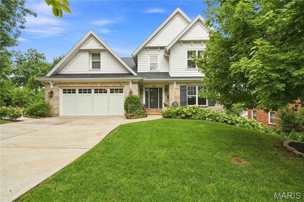 Custom built in 2015 and impeccably maintained by its owners, this exceptional 5-bedroom, 4.5-bath home offers beautifully finished living spaces across three levels. The inviting main floor features beautiful hardwood flooring, a spacious living room, separate dining room and a well-appointed kitchen with high-end appliances, including a Wolf gas range, plus direct access to the deck for easy indoor-outdoor living. The main-floor primary suite provides a private retreat with its own access to the deck, while an additional bonus room offers wonderful flexibility as a home office or guest space. Upstairs are three additional bedrooms, including a second suite with a private en suite bath, a full hall bath and a charming nook tucked into the common area. The finished walk-out lower level offers an expansive recreation and family room, fifth bedroom, full bath and an additional bonus room ideal for a studio, fitness room or hobbies. Beautiful landscaping surrounds the home, creating a wonderful sense of privacy, while the fenced backyard, 13-zone irrigation system and invisible pet fence extending around the property add convenience. A two-car garage completes the home. Centrally located with easy access to shopping, dining and area amenities, all within the highly sought-after Webster Groves School District.