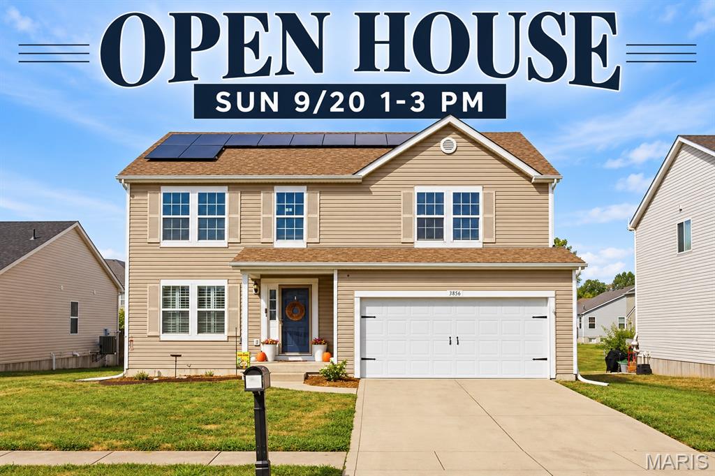 Space, privacy, and major updates come together at 3856 Winward Way Dr! Offering approximately 3,760 sq. ft. of finished living space, this 4-bedroom, 3.5-bath home features a brand-new roof installed August 2026, new furnace installed in February of 2026, new AC unit in 2024, and an impressive brand-new 11x40 concrete patio, perfect for entertaining, grilling, or simply enjoying the backyard. Adding even more appeal is the 6-foot privacy fence, a rare feature in this neighborhood where current HOA restrictions limit fences to 4 feet, being only one of two houses in the neighborhood that has one!  
Inside, the main level offers an open kitchen and living room layout, along with a separate dining room, office, half bath, and conveniently located laundry room. Upstairs, you have a great loft / entertainment area. There is also a spacious primary suite featuring an oversized walk-in closet with a built in organization system and private bath. Plus, three additional bedrooms with ample closet space and a full guest bath. The finished basement provides even more living space with a full bathroom and separate storage room. 
Additional features include an attached 2-car garage, water softener, energy-efficient appliances, LED lighting, and solar panels. With nearly 3,800 finished square feet, extensive recent improvements, a huge new patio, and backyard privacy that's hard to find in this neighborhood, this home is ready for its next owner! Don’t miss out on all of these huge upgrades for a great price!
