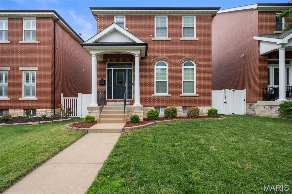 Beautiful Botanical Heights home blending timeless character with modern convenience. This 3 bed, 2.5 bath home features an open floor plan with distinct spaces,  soaring 10-foot ceilings, hardwood floors, elegant archways, and custom built-ins throughout the main level.
The updated kitchen offers quartz countertops, tile backsplash, Blanco composite undermount sink, and a built-in hutch with granite counters and hardwired lighting. Also, as a bonus, a functional mudroom with custom closet organization.
Upstairs, the spacious primary suite includes a walk-in closet with custom shelving and an updated bath with quartz counters and tile flooring. Two additional bedrooms, full hall bath, and second-floor laundry complete the upper level.
Other bonuses to this home include Low-E argon windows, upgraded insulation, a private fenced yard, large rear patio and oversized detached 2-car garage.
Enjoy walkable city living just moments from the Missouri Botanical Garden, Tower Grove Park, restaurants, coffee shops, parks, and easy highway access. Move-in ready with thoughtful updates throughout.