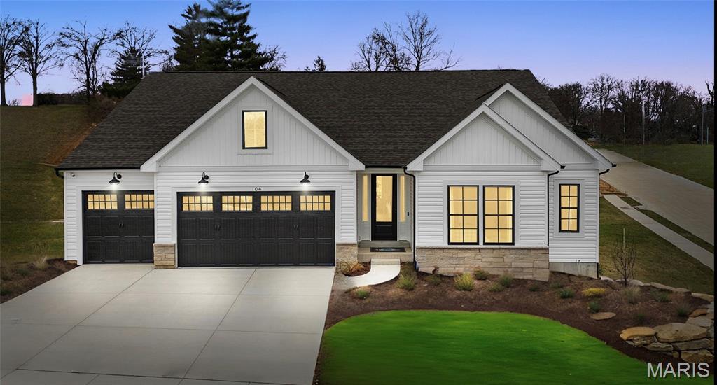 Take advantage of our monthly incentive- 20,000 flex cash. The Canterbury is one of Rolwes Company’s most popular ranch-style home designs—and it’s easy to see why. This to-be-built home features a split three-bedroom floor plan with two bathrooms, main-floor laundry/mudroom, and a spacious three-car garage. The open layout flows beautifully from the great room to the sunlit dining area and kitchen, which includes an expansive island with additional seating and a “super-sized” walk-in pantry—perfect for everyday living and entertaining alike. The owner’s suite is a private retreat complete with a luxurious bath and large walk-in closet. Personalize your Canterbury with options such as vaulted ceilings, a Jack & Jill bath, gourmet kitchen, or a planning niche. Add warmth and character with a fireplace,  or bring in even more natural light with bay windows. Every Rolwes Company home includes enclosed soffits and fascia, a fully sodded yard, and a professional landscape package for timeless curb appeal. Images shown may reflect optional features. Please see your Sales Representative for a complete list of included features and community details.