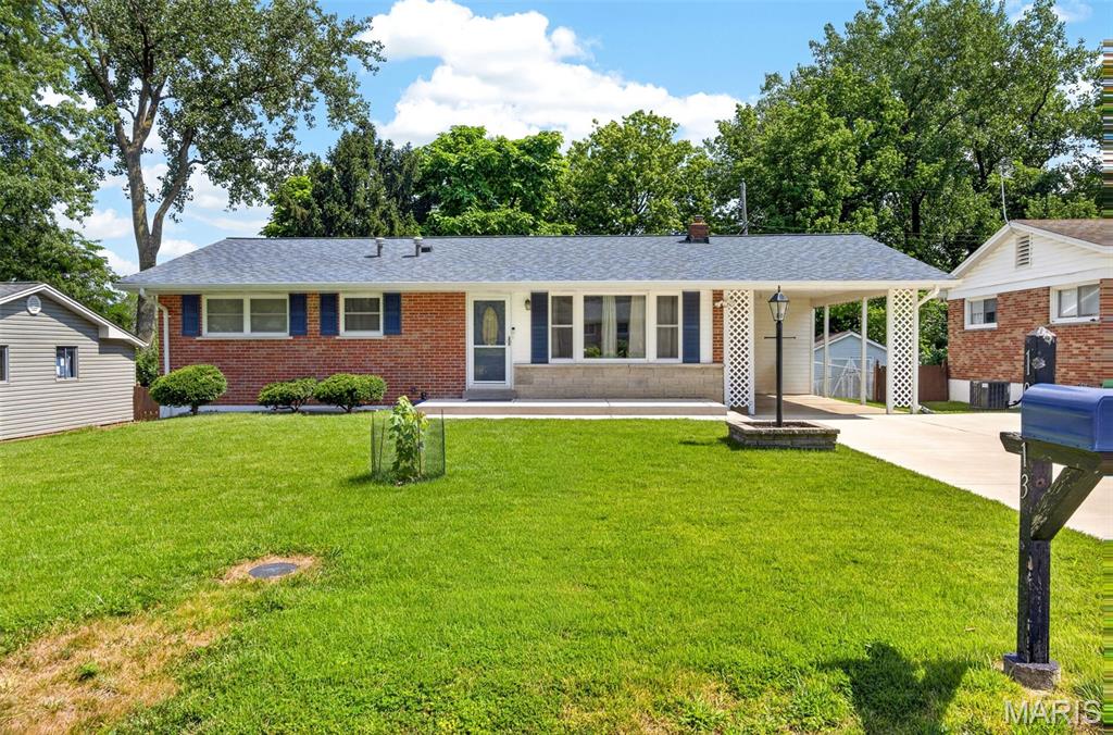 Welcome to 10813 Waycroff Drive! This home, located in the Pattonville School District is ready for it's new owners! The main level features 3 bedrooms, 2 full bathrooms, living room and full eat-in kitchen! The primary bedroom has a beautifully updated bathroom with walk-in shower! You'll love the retro appliances in the kitchen! The backyard is fenced most sides (minus a small section on the left side of the home) has some large trees to provide some shade and is perfect for your family and pets! Outside you'll also find the newer concrete driveway (2024), covered carport, carport storage closet & a partial privacy fence around the back patio, which currently has a Bullfrog hot tub on it(negotiable, but does not convey). 
The partially finished basement has a sleeping area, rec area & 2 separate unfinished areas! You can access the backyard with the "walk-in" basement steps! The Seller's have already gotten the STL county occupancy inspection and are working on their requirements! UPGRADES: new windows & Doors in 2024, New Roof/gutters/gutter guards 2023,   *Kitchen Dishwasher is not in working condition. *Home to be sold in "as-is" condition.