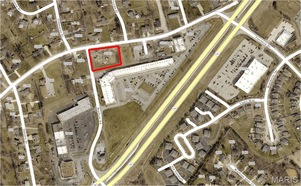 1+ acre prime commercial ground at the corner of Westwood & Wolfrum Rd., 250’ Frontage on Westwood, 180’ Frontage on Wolfrum. Level, rough grade & 2 curb cuts. Surrounded by rooftops & retail.  Zoned: General Commercial. Quick access to Hwy 94/40.