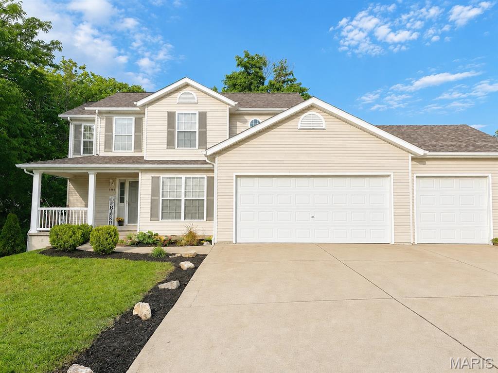 Welcome to 1441 Sleepy Hollow Dr. — a spacious and move-in ready 2-story home offering comfort, updates, and room to grow! Situated on a desirable double lot, this well-maintained property features 1,956 sq. ft., 3 bedrooms, and 2.5 baths with plenty of indoor and outdoor space to enjoy. Fresh paint throughout gives the home a bright, updated feel, while durable NEW Luxury Vinyl Plank flooring on the main level provides both style and easy maintenance. The functional floor plan is perfect for everyday living and entertaining alike. The kitchen offers ample cabinet space and comes complete with NEWER sleek black stainless appliances, blending practicality with modern appeal.  Upstairs, the spacious primary suite features NEW Luxury Vinyl Plank flooring, double vanities, a walk-in shower, large linen closet, and an expansive master closet, creating a comfortable private retreat. The secondary bedrooms offer NEW carpeting for added warmth and comfort. The unfinished lower level provides endless possibilities for future expansion — whether you envision a family room, home office, gym, or additional entertainment space.  Dual heating and cooling.  A room is completed in the lower level with new carpet.  With its generous double lot, tasteful updates, and opportunity to add your own finishing touches, this home is an excellent opportunity for buyers seeking both immediate comfort and long-term potential.