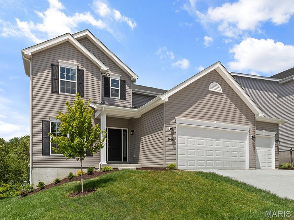 McBride Homes brand-new Nottingham 2-story home with 4BR, 2.5BA will be ready this summer! Walkout homesite! This stunning home features a 3-CAR GARAGE, 6’ windows & wood laminate flooring throughout the main floor. The kitchen has quartz countertops, Brellin White 42” cabinets, center island w/ extended breakfast bar, stainless-steel GE appliances & walk-in pantry. There is a large great room, plus a formal living room & dining room. Upstairs the primary suite has a large walk-in closet & luxury private bath w/walkin shower, large tub w/window & dual vanity. 3 more bedrooms, hall bath & 2nd floor laundry room add convenience. Dual zone HVAC, 2 panel white interior doors, coach lights, LL ¾ bath rough-in & more! The Highlands onsite amenities include two playgrounds, community pavilion and sports court with convenient access to local attractions. Enjoy peace of mind with McBride Homes’ 10 year builders warranty and incredible customer service! Similar photos shown.