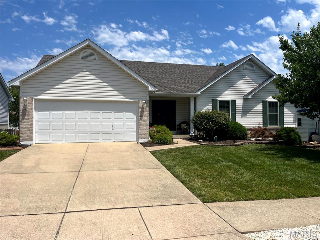 Improvements include a 1651 sq. ft. 3 bedroom, 2 bath ranch brick & frame home built in 2001. The home features a formal entry into a great room w/fireplace & vaulted ceilings, kitchen/dining room w/refrigerator, gas cook stove & dishwasher to stay. Updated granite countertops & patio doors off dining room to patio, 3 bedrooms w/master bath w/separate shower & tub w/large walk in closet, 2nd full bathroom & main floor laundry w/like new Kenmore stack washer & electric dryer to stay with the home, attached 2 car garage & full unfinished basement.
Updates include complete tear off & new roof in 2026, new windows & doors in 2024, new FA gas furnace & air in 2020, new garbage disposal in 2025, updated kitchen, appliances & granite counter tops, updated bathrooms. All the updates are done, move in ready. City water, sewer & natural gas. Big back fenced in yard w/lots of landscaping.
Selling at public auction on Sunday August 9, 2026. NOT available for showings at this time.