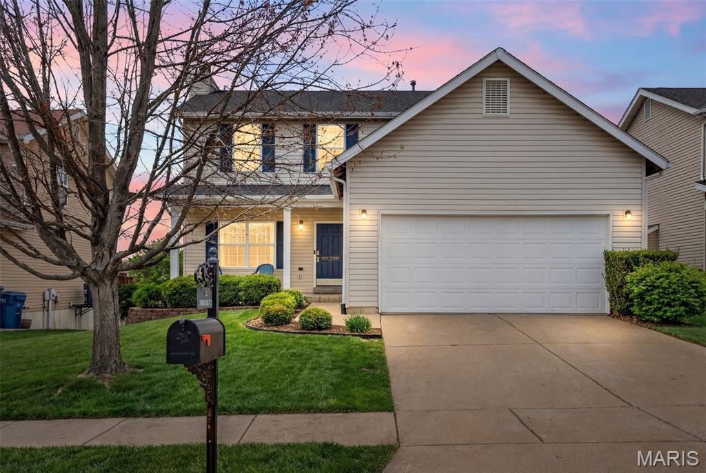 Welcome home to this charming 2-story home in the heart of Wentzville! Featuring 3 bedrooms, 2.5 baths, and over 1,800 sq ft of living space, this home offers a spacious layout filled with natural light. The inviting living room includes a cozy fireplace, while the eat-in kitchen features a center island, abundant cabinetry, and plenty of space for gatherings. Upstairs you’ll find generously sized bedrooms, including a primary suite with a walk-in closet and private bath. The unfinished walkout basement offers endless possibilities for additional living space, storage, or recreation. Conveniently located near schools, shopping, dining, and parks. This home presents an excellent opportunity for buyers looking to build equity and make it their own!