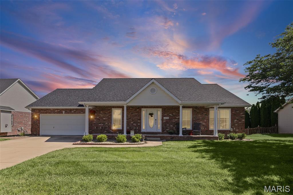 Welcome to elevated living in the beautiful Braeswood Trails subdivision. 
Just minutes from downtown O'Fallon, Interstate 64, and Scott Air Force Base,Welcome to elevated living in the beautiful Braeswood Trails subdivision. Located just minutes from downtown O'Fallon, Interstate 64, and Scott Air Force Base, this stunning 4-bedroom, 3-bath ranch home combines timeless elegance with modern comfort, offering approximately 3,400 sq. ft. of finished living space.

The vaulted great room is filled with natural light and features gleaming hardwood floors, anchored by an eye-catching gas fireplace. This space flows seamlessly into the kitchen and dining area, creating an inviting atmosphere for everyday living and entertaining. Additionally, a versatile flex room, currently used as an office, provides the perfect spot for remote work or can easily be transformed into a formal dining room.

The split-bedroom layout ensures privacy for the spacious primary suite, which includes a tray ceiling, a large walk-in closet, and a spa-inspired ensuite bathroom featuring a double vanity, walk-in shower, and deep whirlpool tub. Two additional main-level bedrooms, a full bath with a linen closet, and a dedicated laundry room complete the main floor.

The finished walk-out basement expands your living space and includes a massive recreation and family room, a full bathroom, and a fourth bedroom—ideal for guests, multigenerational living, or a private retreat.

Step outside to enjoy the large deck that overlooks a sprawling, fenced backyard—perfect for gatherings, playtime, or peaceful evenings outdoors.

**Recent updates include:**  
- Roof, downspouts, partial siding, and fascia (2025)  
- New sliding door in the bonus room  

Call your favorite agent for a tour today! this stunning 4-bedroom, 3-bath ranch blends timeless elegance with modern comfort, offering approximately 3,400 sq ft of finished living space.

The vaulted great room—filled with natural light and anchored by gleaming hardwood floors and an eye-catching gas fireplace—flows seamlessly into the kitchen and dining area, creating an inviting space for everyday living and entertaining. A versatile flex room, currently used as an office, provides the perfect spot for remote work or can easily transition into a formal dining room.

The split-bedroom layout ensures privacy for the spacious primary suite, featuring a tray ceiling, large walk-in closet, and a spa-inspired ensuite with double vanity, walk-in shower, and deep whirlpool tub. Two additional main-level bedrooms, a full bath with linen closet, and a dedicated laundry room complete the main floor.

The finished walk-out basement expands your living space with a massive recreation and family room, a full bathroom, and a fourth bedroom—ideal for guests, multigenerational living, or a private retreat.

Step outside to enjoy the large deck overlooking a sprawling, fenced backyard—perfect for gatherings, play, or peaceful evenings outdoors.

**Recent updates include:**  
Roof, downspouts, partial siding, and fascia (2025),
New sliding door in bonus room  

Home has passed the O'Fallon occupancy inspection and is move-in ready!
Call your favorite agent for a tour today!