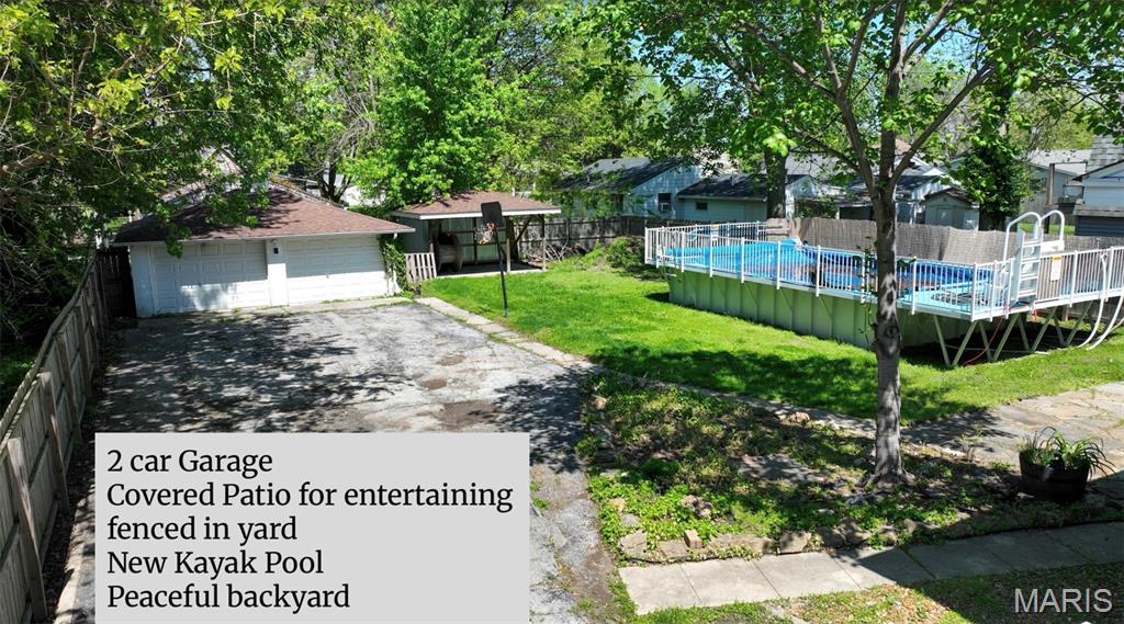 Nestled in a peaceful neighborhood, this charming bungalow home offers the perfect blend of comfort and character. With 3 cozy bedrooms, a versatile bonus room, and a partially finished basement, there’s plenty of space to grow and make your own. Enjoy the convenience of 2 full bathrooms, including a relaxing JACUZZI tub—perfect for unwinding after a long day.

Step outside to your secluded backyard oasis featuring a brand NEW KAYAK above-ground SALTWATER pool, which is gentler on skin and swimwear while also being more cost-effective to maintain. The fenced-in yard provides both privacy and peace of mind.

Additional highlights include a spacious 2-car detached garage, a fully bricked exterior for lasting durability and timeless appeal, and a TANKLESS water heater for enhanced energy efficiency and lower utility bills. Whether you’re relaxing in your private retreat or entertaining friends and family, this home truly has it all.