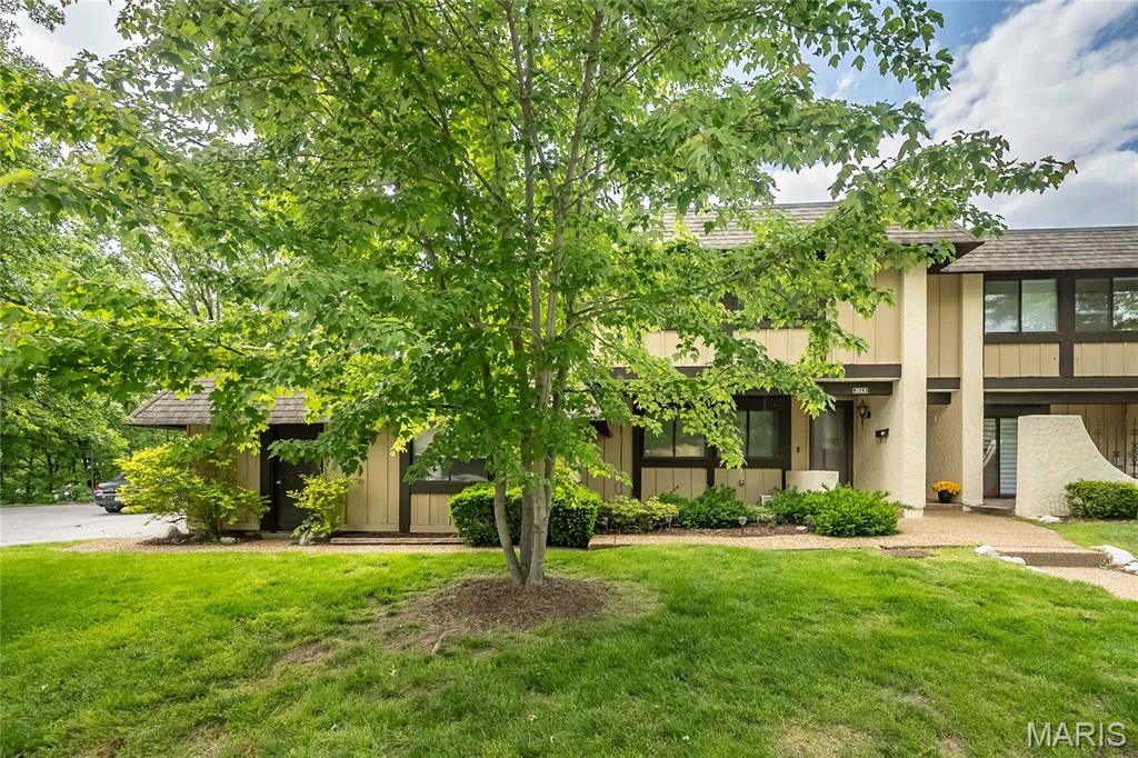 Rare Heritage Patio Home with Full Basement and attached 2 Car Garage. This home has been completely updated New:  Furnace, Air, Carpeting, White Oak Luxury Vinyl Plank Flooring, New Range, New designer Hood, New Quartz Counters, New Island, New Slim-line Microwave, Electric Updates, Lighting, New Garage Door and Opener.  You have to see the renovated and updated 3 1/2 Baths  in this home. You have a direct connect from the 2 Car Garage.  Open stairwell to finished lower level area and unfinished area.  The site features a beautiful view from the spacious patio toward your private wooded wonderland. You won't be disappointed.  An additional special treat is the private balcony deck from the Primary Owner's Suite.  The Patio Homes are located within Heritage close to everything that St Charles has to offer and minutes to 141 and your direct West County Connection.