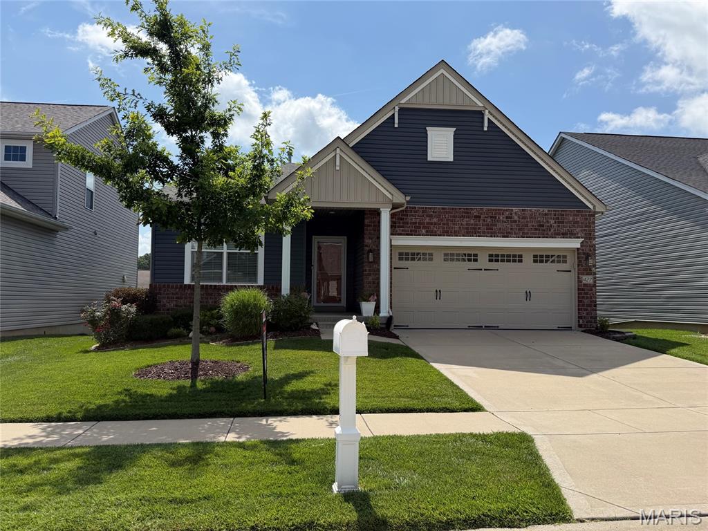 Wow!! 4 bedroom, 3 bath Ranch with finished walk out basement and inground pool!  Spacious Great Room with gas fireplace and laminate flooring.  Open concept to Kitchen and Breakfast Rooms.  Kitchen features granite countertops, large center island with breakfast bar and pendant lighting.  Custom cabinetry with crown molding, backsplash, stainless steel appliances including gas double oven and farm sink. Refrigerator stays.  Open to the Breakfast Room and Great Room, great for entertaining!  Primary Bedroom with laminate flooring and is so spacious with enormous walk in closet and easy access to the main floor Laundry Room.  Primary bath with large shower and double bowl vanity.  Finished lower level basement is a walk out and offers an amazing Family Room with wall of built ins.  4th Bedroom with egress window and full bathroom.  High ceilings, upgraded lighting and fixtures, upgraded interior doors and open spindled staircase (seller will remove chair lift if desired).  All baths and laundry room have ceramic flooring, extra deep garage at 22 feet, irrigation system and newer large composite deck.  Don't forget the refreshing built in pool with water fall, heater, custom self vacuuming system, custom paver pool deck and fully fenced yard.  The community offers beautiful fishing lake, walking trails and playground.  All this with highly desired Wentzville schools. Photos will be in 7/2