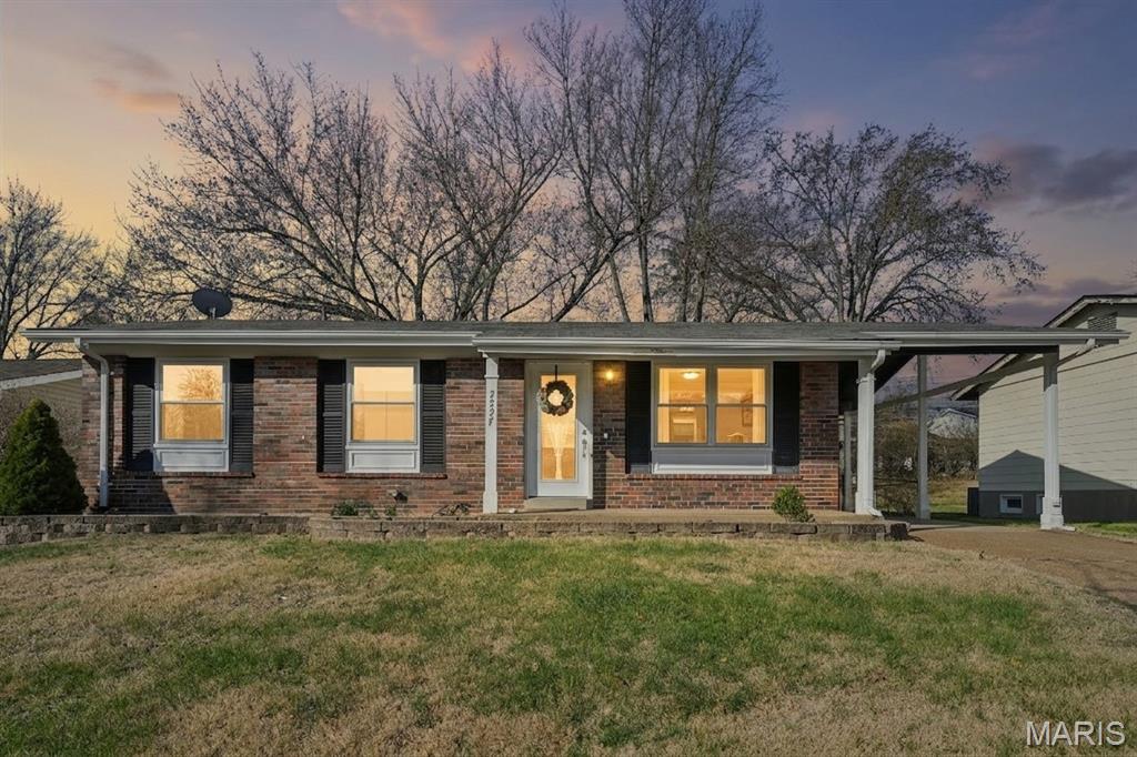 Welcome home to 2327 Wescreek Drive! This beautiful ranch-style Maryland Heights home sits on a quiet street in the sought-after Pattonville School District. The main floor has a well-lit living room, an eat-in kitchen with natural stone countertops and plenty of cabinet space. There are three bedrooms with hardwood floors and a spacious hall bath. The partially finished basement has a large rec room, well-suited for leisure time and storage. The entire home has neutral paint and flooring. Outside, you'll find a covered front porch, a carport, a fenced yard equipped with a deck and shed. Just three minutes away from the Maryland Heights Community Center, Aquaport, shopping, and more, this is the perfect place to call home, in a neighborhood you'll love, at a price you can afford! This is home! Don't delay, schedule a tour today! Showings begin on Friday, March 20th.