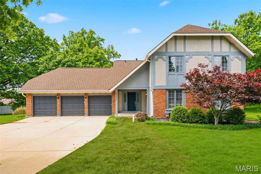 Location, location, location. Situated in the heart of Chesterfield, this Baxter Lakes two-story offers exceptional convenience just minutes from Eberwein Park, Chesterfield Central Park, premium grocery and dining options, the future Downtown Chesterfield district, and quick access to Highway 40. Listed under $650,000, this home offers several rare value features for the price point including a 3-car garage, four oversized bedrooms with two primary suites, and a full bath on the main level. Recent updates include all new flooring, a fully renovated kitchen with quartz countertops and custom soft-close cabinetry, brand new appliances including a wine cooler, fully renovated bathrooms, recessed lighting, fresh interior and exterior paint, a new furnace, new electrical panel, and updated window treatments and blinds. Situated at the end of a cul-de-sac street in Baxter Lakes and located within the highly regarded Parkway School District, the neighborhood also features scenic walking trails and lakes.