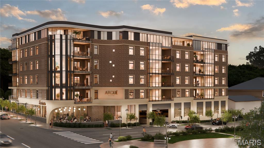 Arqué in Clayton – Clayton’s newest mixed-use condominium development in the heart of downtown Clayton, offering 29 luxury residences with thoughtfully designed two and three-bedroom floor plans ranging from 2,464 to 3,158 square feet. Residences feature floor-to-ceiling windows, 10-foot ceilings, fireplaces, 7” wide-plank wood flooring, private office/den spaces, Kohler plumbing fixtures throughout. Designer kitchens include oversized islands, custom cabinetry, quartzite countertops, and premium appliances. Spacious primary suites offer large walk-in closets, double vanities, and glass-enclosed showers. The 6-story brick and stone building include a private landscaped terrace plaza/garden, lobby attendant, secure mail and package room, monitored security and intercom entry systems, private storage lockers and 2 or 3 secure climate-controlled parking spaces. Located adjacent to the forthcoming Opera Theatre of Saint Louis and just steps from Shaw Park and all of the restaurants, coffee shops, and boutiques that make Clayton the highly desirable area that it is.