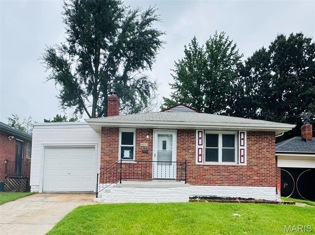 Beautifully updated and completely move-in ready, this brick bungalow is priced to sell! This 2-bed, 1-bath home blends classic charm with major modern upgrades. The completely renovated kitchen features new stainless steel appliances, a new backsplash, and a pass-through counter. The bathroom is stylishly updated, and there are many new vinyl windows throughout for great energy efficiency. Enjoy beautiful hardwood floors and a cozy wood-burning fireplace in the living/dining space. The clean, dry basement offers laundry hookups, tons of storage space, and flexible space perfect for a home gym, gaming setup, or bonus room.

Valuable updates include a new main plumbing stack, and you’ll step outside to a brand-new wrap-around deck overlooking a spacious backyard. Includes a 1-car garage and offers a prime location with quick access to I-70 and Jennings Station Rd. Don't miss this turnkey opportunity!
