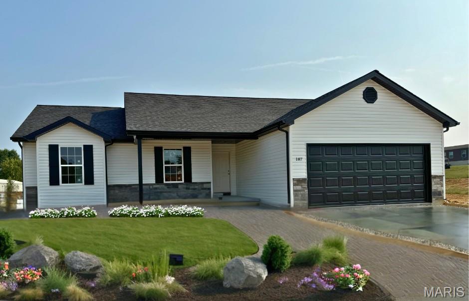 Ranch home 3-bedroom, 2-bath home featuring a walkout basement and 2-car attached garage. This beautifully designed home offers luxury vinyl flooring throughout the main living areas, stainless steel appliances, and a vaulted ceiling in the living room that creates a bright, open feel. The walkout lower level includes rough-in plumbing for a future bathroom, offering great potential for additional finished living space. Don’t miss this opportunity to own a quality new construction home with room to grow!