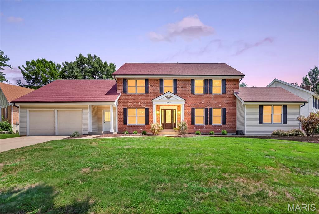 This home, nestled on a quiet street in the Clarkson Estates portion of Meadowbrook Farms, is definitely worth adding to your list!  It is a large home with some wonderful twists- Spoiler Alert: 1) A large in ground pool. 2) A floor plan like you’ve likely not seen in the area, built with a huge home office behind French doors on the right side of the main floor, adding an incredible amount of additional square footage that could be used as a great home office, a large playroom, an extra den---endless possibilities. The space itself is a fabulous surprise! 3) The location is unbeatable- A quiet street in a sought-after neighborhood in Rockwood School District, served by Kehrs Mill Elementary, Crestview Middle School, and Marquette High School.  4) Rich wood floors running throughout the main floor with a warm walnut hue, and brand new carpet up the stairs and in every bedroom. 5) THE YARD- It’s huge!  You’ll find generous patio space around the pool, more yard beyond the pool in the back, that could be opened up to be more clealy seen and utilized, and then lots of common ground beyond the lot line.  LOTS! It can be seen a bit from some of the aerial photos.  6) The garage is drywalled, and there is a niche leading into the home that makes a great “drop zone” before entering the house.  The list goes on!  The photos offer more details.  Make a stop on Meadowbrook Way a part of your weekend!