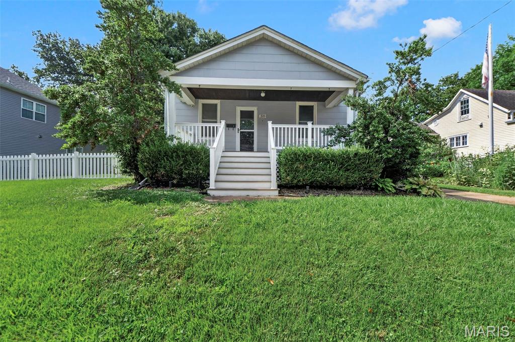 The first thing you'll notice is the curb appeal of this lovely home on a large lot and a half in Webster Groves.  Beautiful wood floors.  Composite decking on front and rear porches with vinyl railings.
Dining room was formerly used as a bedroom (years ago).
Great huge level yard, with patio on rear of home, plenty of room to play or for an addition if you wanted to add space to the home.  
Spacious 2 car detached garage.
5 year old roof, HVAC system expertly maintained.  
This has been a great home for us, now it's time for someone else.
Seller prefers as-is sale.