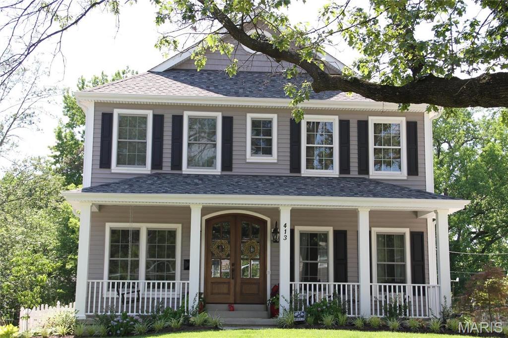 TBB- This is the NEW 2 story Lewis home on one of the last infill lots(NOT local historic) on East Argonne-surrounded by NEW builds, half a block from a a children's park & an easy walk to Downtown Kirkwood. This 4 bedroom/3.5 bath Farmhouse style home has all the sleek custom features that you expect in a Lewis Home. Hardwood floors thruout the Foyer, Dining RM,1st floor Office ,Butler's Pantry, Kitchen w/LG island & Breakfast Room, Family Room w/custom Mantle & gas fireplace overlooking the Patio. Enter the Mudroom(Dump Zone) w/4 cubbies from the oversized 2+ detached Garage. Crown molding & trim in the DR & Foyer & Family Rm.9'pour,9' 1st floor, 9' tray in the Master w/ crown moldings. Master bath has oversized shower w/2 shower heads/dual vanities w/ granite tops. Huge WIC by St. Louis Closet .2 LG bedrooms w/Jack n Jill bath;4th bedroom w/ Ensuite bath.2nd floor Laundry. OPTIONAL finished LL.Private Back yard. JUST COMPLETED A 1.5 STORY FLOOR PLAN FOR THIS LOT W/ 1ST FLOOR MASTER!
