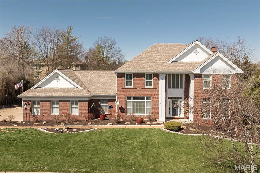 Welcome to this stunning 2 Sty Home. 5-bedroom, 4.5-bath Home offering over 4,200 square feet of updated, stylish living space! On a cul-de-sac street. Step inside the elegant Foyer that sets the tone for this beautifully crafted Home. You'll know this one is special. Hardwood floors flow into the formal Dining Room. Private home Office with French doors for privacy. Hardwood floors that flow throughout the main level. Family Room with built in Bookshelves. dental molding, bay window and wood burning Fireplace. Gourmet Kitchen is the heart of this home, featuring vaulted ceilings, a massive island, elegant granite countertops, and high-end appliances ( 60” Viking built-in fridge/freezer!). Breakfast room spills into a cozy sunroom, perfect for your morning coffee or relaxing at the end of the day. Step outside onto the composite deck and enjoy beautiful views of the private, spacious yard. First Floor Laundry Room with cubbies! Luxurious Primary Suite feels like your own private retreat. Complete with an ensuite Bathroom, relax and unwind in a soaker tub, separate shower, and dual vanities. Three additional Bedrooms include updated private and Jack-and-Jill baths, ensuring everyone gets their own personal space. The finished lower level is an entertainer’s paradise! You’ll find a wet bar, large entertainment area, a full bath, and a private Bedroom. Even better!! It’s a walkout basement leading to the lower level patio with plenty of room for hosting, relaxing, or outdoor fun! With this Homes classic design, versatile layout, and high-end finishes, this Home is ready for you to make it Your Home. Popular subdivision! Great Location! Parkway School District! Come See!!