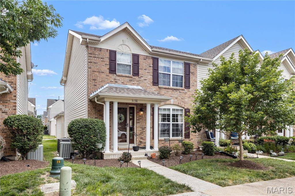 Incredible Opportunity to lease this Impressive 3 Bed, 2.5 Bath Townhome in the desirable Charlestowne Community. Walk into beautiful Hardwood Floors and an abundance of natural light throughout.  The amazing Kitchen has beautiful Hard Surface Countertops, Wood Cabinets W/Center Island, and a Pantry, all adjacent to the Dining Room. Spacious Living Room and Half Bath round out the main level.  Upstairs are the 3 Bedrooms and 2 Full baths and the Primary Bedroom Ensuite has two Walk-In Closets. Full Basement perfect for Additional Storage or could be made into some extra living space, plus washer and dryer provided for your use. Two Car Rear Entry Garage w/ lovely Fenced-in Patio where you can Lounge, Dine, and Entertain. This End Unit Townhome is only a few steps to a Playground & large green area. Quick access to Hwy 370, bike paths, Katy Trail, great restaurants, and Historic Main Street.  Available for occupancy for up to 5 people in mid to late August and a minimum 12 month term.  Only up to 2 pets allowed per HOA rules with owner approval and additional deposit, plus monthly pet rent.  This one won't last long!