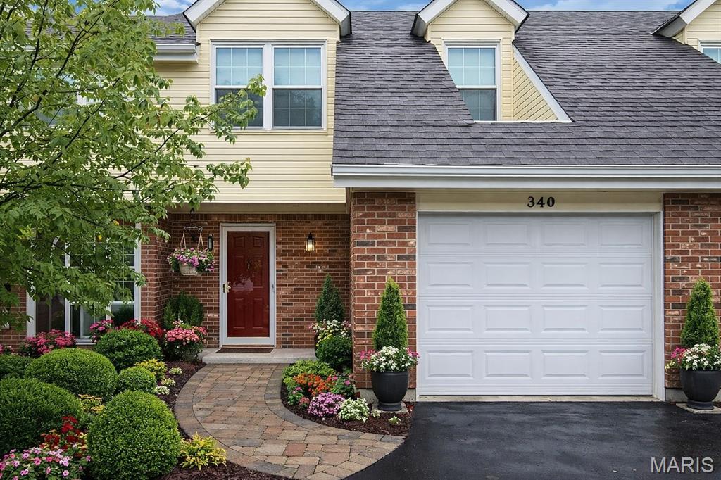 Welcome home to this beautifully maintained spacious 2-bedroom, 1.5 bath townhouse-style condo offering comfort, convenience, and a maintenance-free lifestyle. An attached 1-car garage and an additional assigned parking space ensures convenience for you and your guests. With its inviting curb appeal, this home offers approximately 1,186 sq. ft. of living space, features an open floor plan highlighted by a soaring cathedral ceiling and upstairs balcony that overlooks the great room. The updated main-level half bath offers a modern appeal. The eat-in kitchen provides plenty of cabinets, counterspace, and a dishwasher for everyday convenience. Step outside to your screened patio and added green space for outdoor enjoyment. 
Upstairs, the expansive primary bedroom impresses with abundant natural light and a large walk-in closet. A full bath, laundry room, and spacious 2nd bedroom complete the second level. Residents enjoy access to a community clubhouse and pool, and the location is unbeatable—just minutes from shopping, restaurants, entertainment, parks, and major highways. Don't miss this fantastic opportunity for low-maintenance living in the heart of St. Peters. Property disclosures coming soon.