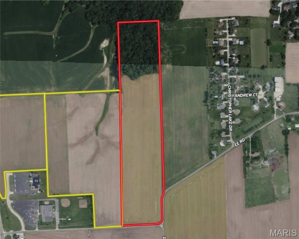 Price listed is starting bid only. Tract C - This 30+/- acre tract is an excellent combination of productive farmland and future potential, located just off EE Road. The property features approximately 23.86 tillable acres with a strong Soil PI of 111.4.
With extensive road frontage and a wooded area along the back of the property, this tract offers flexibility for agricultural use, a potential homesite, recreational opportunities, or future investment. Its location within the growing Columbia/Waterloo corridor makes it an attractive option for buyers looking to secure land in an expanding area. Live and online Wednesday July 29, 2026 at 6:30 PM Live Auction Location: Monroe County Fairgrounds – 4177 State Route 156, Waterloo, IL 62298. Taxes for Tract C - Part of  04-25-300-002-000 (will be a split parcel) total $1,255.64. Listing price is not indicative of the reserve.