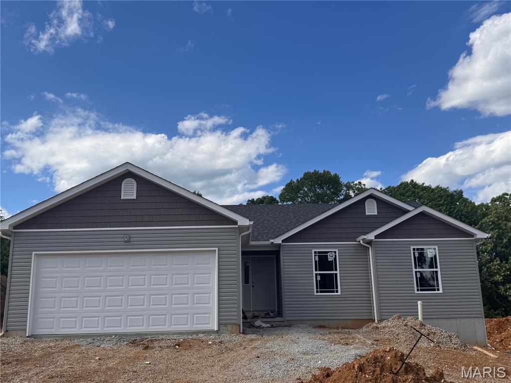 Welcome to Hawk Ridge Estates! Located off Hwy B & Brickyard Road. This new subdivision features 29 home sites with all back yards backing to woods. The To Be Built Walnut Model is a 3 Bedroom 2 Bath 1250 sq. ft. Ranch with main floor laundry and 2 Car Garage. The new homes come with quality standard features & have additional options to choose from! The photo is a previous built home & may show optional features. With this being a smaller community lots may sell quickly, hurry today to secure your dream home!