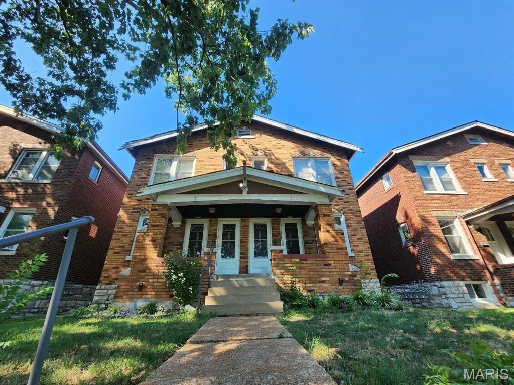 Solid investment opportunity in Dutchtown! This well-maintained, all-brick four-family features four occupied one-bedroom units, offering income from day one.  Features four 1 bedroom units (two 'shotgun' & two private bedroom ).  Located west of Grand, directly across from Amberg Park and just blocks from the shops, restaurants, and energy of South Grand. Features include some wood flooring, private rear decks, basement storage, washer/dryer hookups, and off-street parking.  Also featured central air & good systems in place.  This is truly a turn-key, cash flow play !  *Tenant occupied—please do not disturb residents. Showing upon accepted contract; see supplements for lease summaries and rental verification info.*