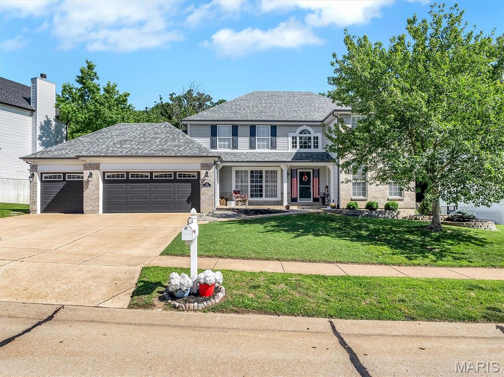 Welcome home to this beautifully maintained two-story, complete with a 3 car garage, in the sought-after Legends golf community! Nestled on a private, tree-lined lot, this home offers the perfect blend of spacious living, everyday comfort, and exceptional outdoor entertaining. Step inside to an open floor plan featuring a welcoming great room, a formal dining room for special gatherings, and a private main-floor office that's ideal for working from home. The convenient main-floor laundry adds to the home's thoughtful design, while the walk-out finished lower level provides valuable additional living space for a recreation room, home gym, or media area. Upstairs, you'll find four spacious bedrooms, including a luxurious primary suite featuring a large walk-in closet and an expansive en-suite bathroom complete with heated floors and a large soaking tub—creating the perfect private retreat at the end of the day.
Outside, you'll love relaxing on the expansive composite deck complete with a charming gazebo, all overlooking a peaceful wooded backdrop that offers privacy and beautiful views year-round. Residents of The Legends enjoy outstanding neighborhood amenities, including a community pool, tennis courts, playground, sand volleyball court, and basketball court. For golf enthusiasts, The Legends Country Club is just a golf cart ride away and offers optional membership for golf or a social membership for dining and activities. Located within the highly regarded Rockwood School District, this home combines an incredible location with an exceptional lifestyle. Don't miss your opportunity to enjoy resort-style living in one of the area's most desirable communities!